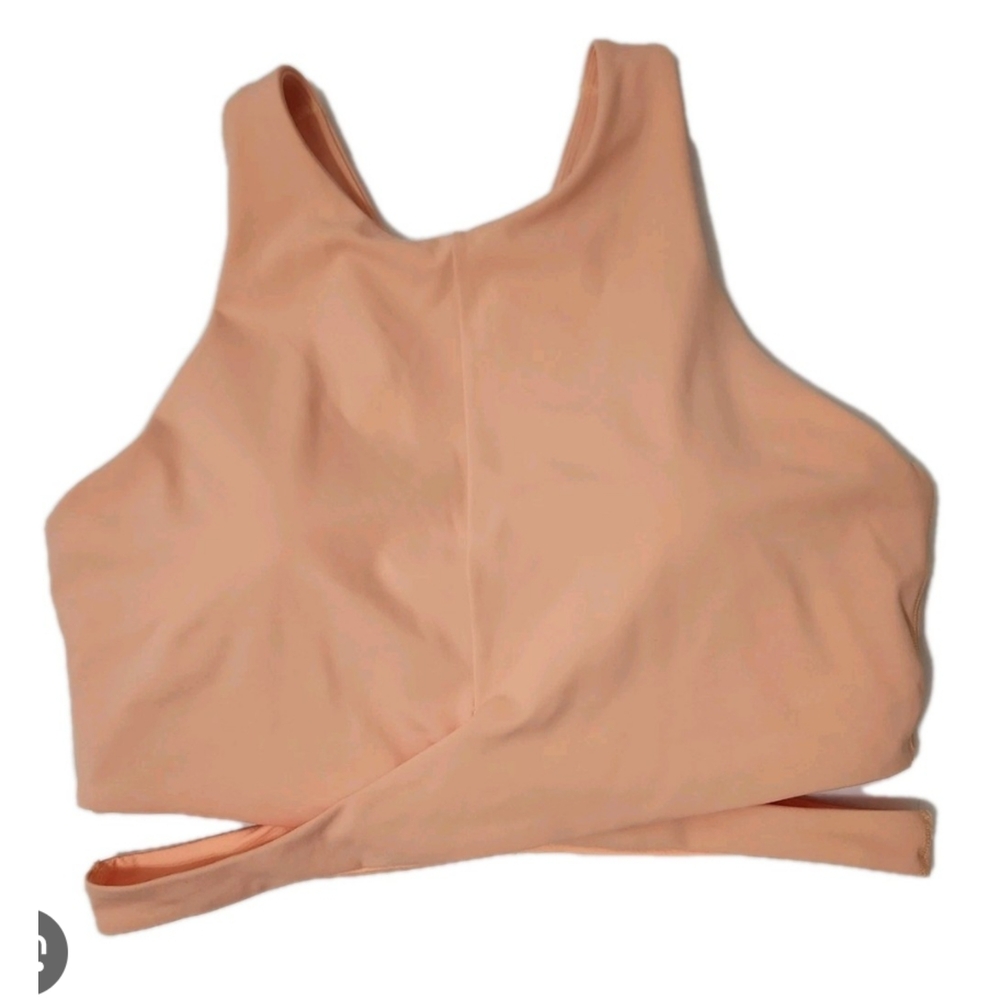 Athleta Longline Sports Bra Womens Medium Conscious Crop Tank Bra Cut Out Back